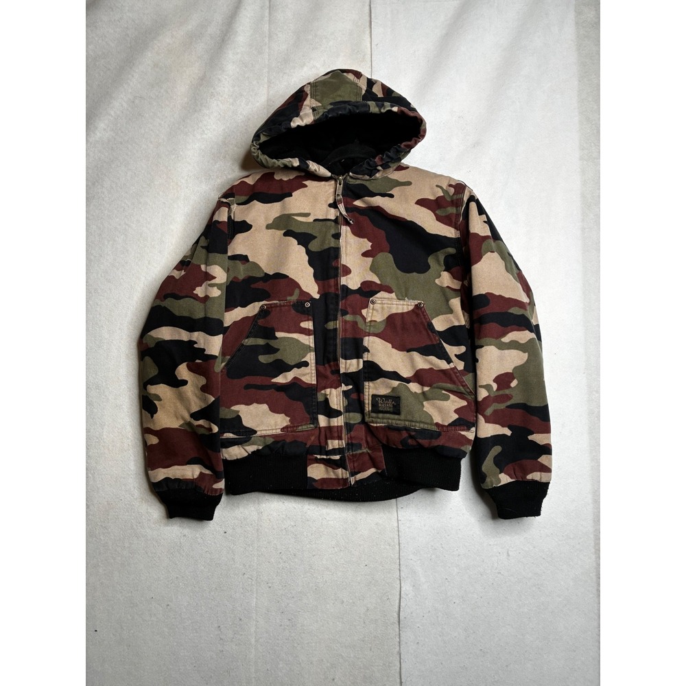 Walls Blizzard Pruf Camo Work Jacket Youth XL‎ Hooded Insulated Canvas W35080WGW